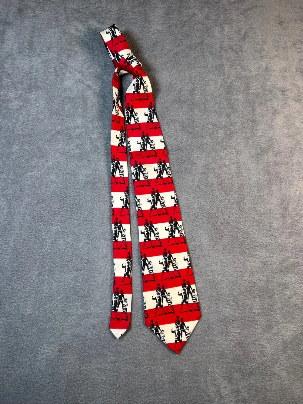 The Beatles Red, White & Black Striped Novelty Tie